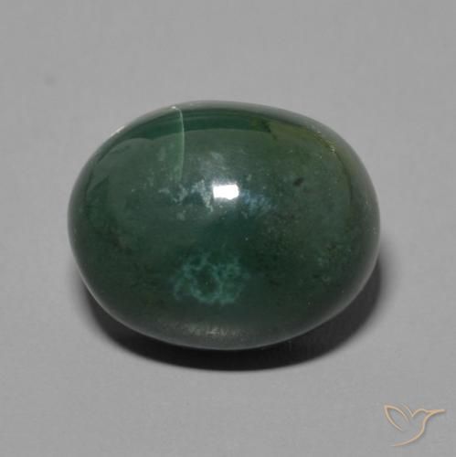 6.71ct Натуральный Землисто-зеленый Кровавый Камень/Гелиотроп, Овал, Непрозрачный