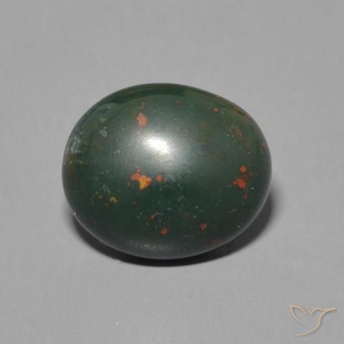 2.25ct Натуральный Зеленый и красный Кровавый Камень/Гелиотроп, Овал, Непрозрачный
