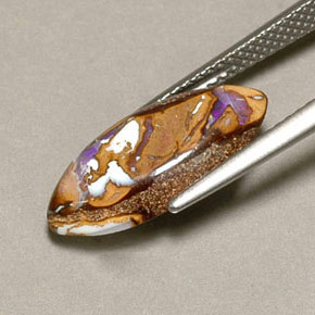 4.34 карата, натуральный Многоцветный Валунный опал, Маркиза, Непрозрачный