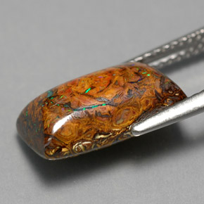 5.30 карата, натуральный Многоцветный Валунный опал, Огранка Багет, Непрозрачный