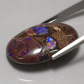 32.09 карата, натуральный Многоцветный Валунный опал, Огранка Овал, Непрозрачный