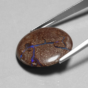 14.62 карата, натуральный Многоцветный Валунный опал, Огранка Круг, Непрозрачный