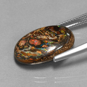 10.67 карата, натуральный Многоцветный Валунный опал, Огранка Овал, Непрозрачный