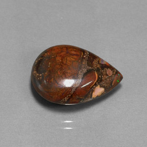 11.35 карата, натуральный Многоцветный Валунный опал, Форма груши, Непрозрачный