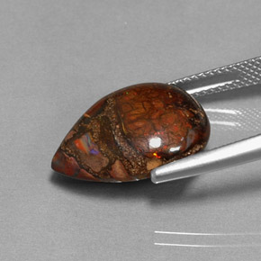 11.35 карата, натуральный Многоцветный Валунный опал, Форма груши, Непрозрачный