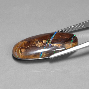 18.40 карата, натуральный Многоцветный Валунный опал, Огранка Овал, Непрозрачный