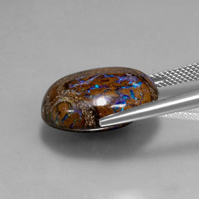 19.97 карата, натуральный Многоцветный Валунный опал, Огранка Овал, Непрозрачный