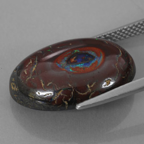 12.70 карата, натуральный Многоцветный Валунный опал, Огранка Овал, Непрозрачный