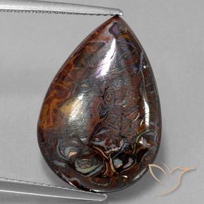 13.35ct Натуральный Многоцветный Валунный опал, Форма груши, Непрозрачный