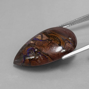 21.51 карата, натуральный Многоцветный Валунный опал, Форма груши, Непрозрачный