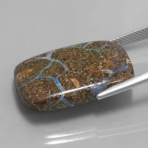 22.37 карата, натуральный Многоцветный Валунный опал, Подушка Крой, Непрозрачный