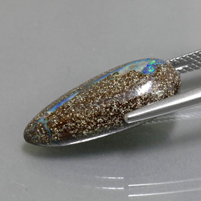 9.27 карата, натуральный Многоцветный Валунный опал, Форма груши, Непрозрачный