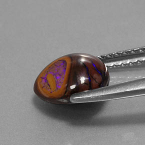 2.05 карата, натуральный Многоцветный Валунный опал, Форма груши, Непрозрачный