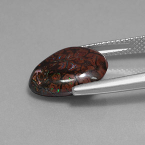 7.09 карата, натуральный Многоцветный Валунный опал, Необычная форма, Непрозрачный