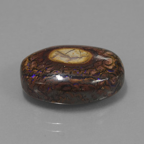 12.77 карата, натуральный Многоцветный Валунный опал, Огранка Овал, Непрозрачный