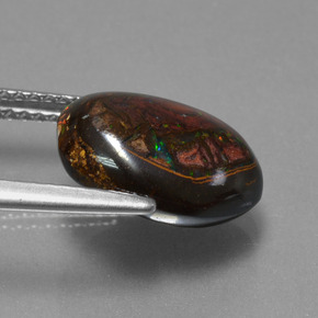 4.78 карата, натуральный Многоцветный Валунный опал, Необычная форма, Непрозрачный