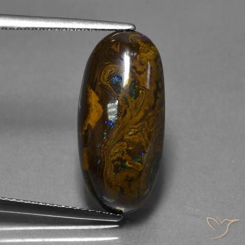12.87ct Натуральный Многоцветный Валунный опал, Овал, Непрозрачный