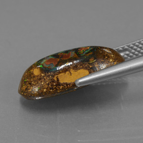 4.78 карата, натуральный Многоцветный Валунный опал, Необычная форма, Непрозрачный