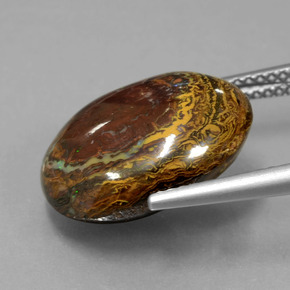 11.56 карата, натуральный Многоцветный Валунный опал, Необычная форма, Непрозрачный