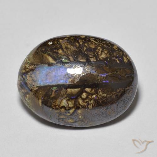 7.69ct Натуральный Многоцветный Валунный опал, Овал, Непрозрачный