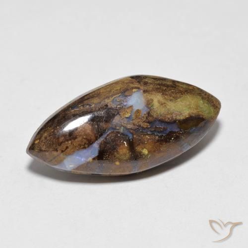 6.38ct Натуральный Многоцветный Валунный опал, Маркиза, Непрозрачный