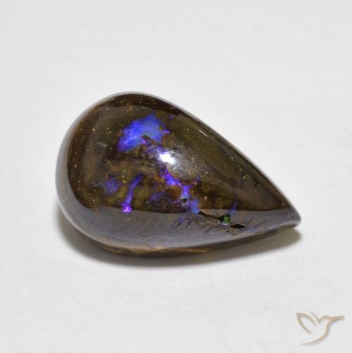 7.30ct Натуральный Многоцветный Валунный опал, Форма груши, Непрозрачный