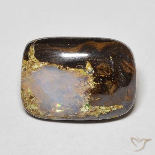 5.41ct Натуральный Многоцветный Валунный опал, Подушка, Непрозрачный