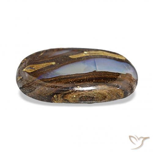 6.73 карата, натуральный Многоцветный Валунный опал, Овал, Непрозрачный