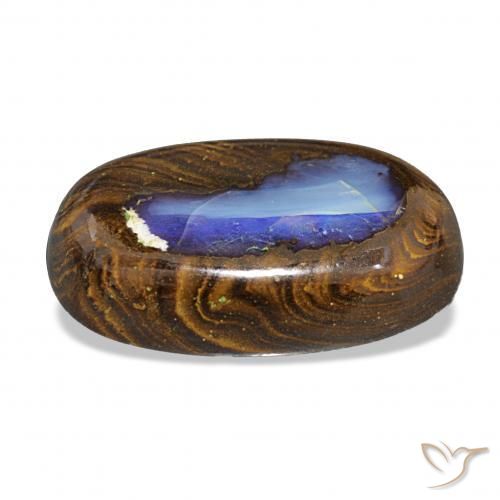 15.36 карата, натуральный Многоцветный Валунный опал, Овал, Непрозрачный