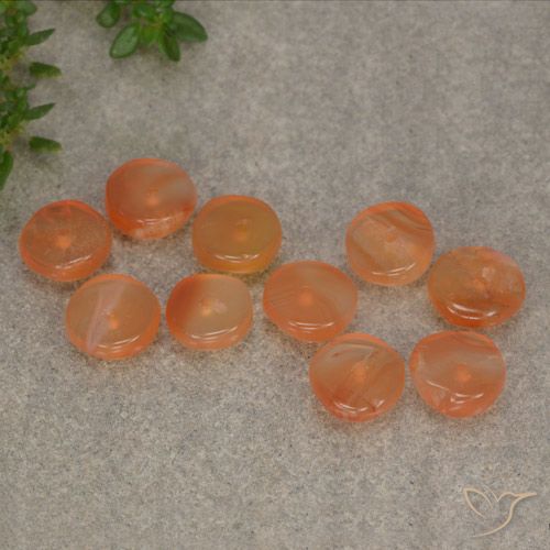 6.11 карата, натуральный Теплый абрикосовый апельсин Сердолик, Необычная форма, Полупрозрачный