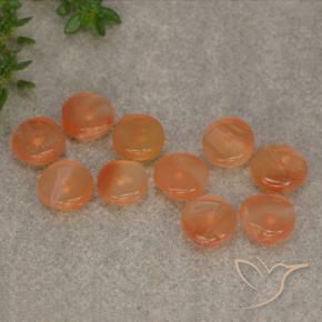 6.11 карата, натуральный Теплый абрикосовый апельсин Сердолик, Необычная форма, Полупрозрачный