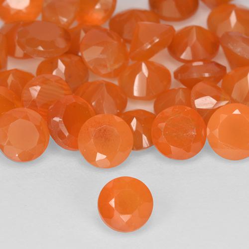 0.25 карата, натуральный Теплый абрикосовый апельсин Сердолик, Круглый, Полупрозрачный