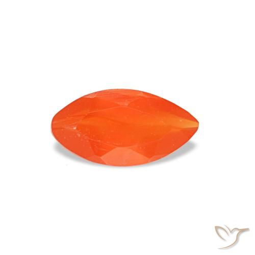 0.22ct Натуральный Ярко-оранжевый Сердолик, Маркиз, Прозрачный, Photo A