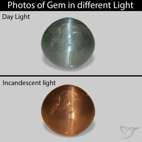 0.53ct Теплый зеленый Cat's Eye Alexandrite, Круглый, Непрозрачный