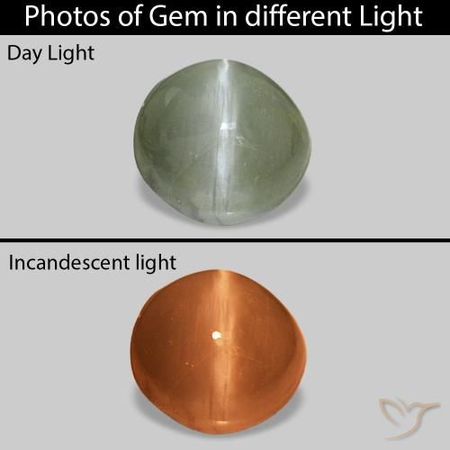 0.60 карата, натуральный Средний зеленый Cat's Eye Alexandrite, Овал, Непрозрачный