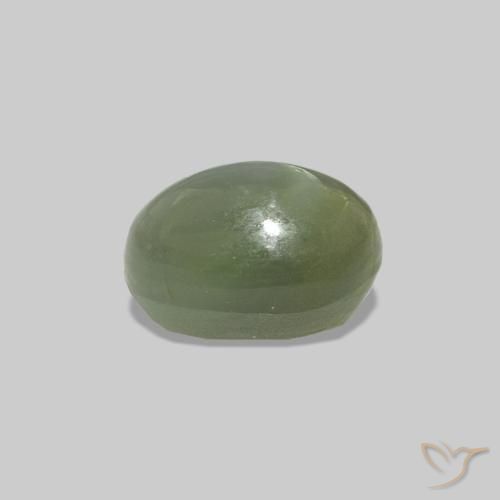 0.62 карата, натуральный Средний зеленый Cat's Eye Alexandrite, Овал, Непрозрачный