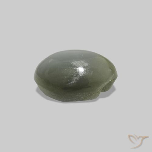 0.61 карата, натуральный Серо-зеленый Cat's Eye Alexandrite, Овал, Непрозрачный