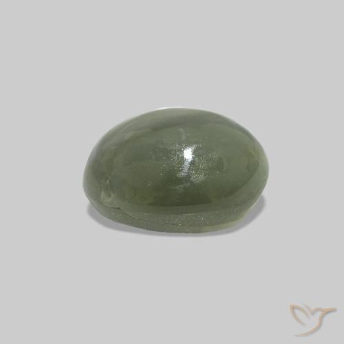 0.70 карата, натуральный Серо-зеленый Cat's Eye Alexandrite, Овал, Непрозрачный