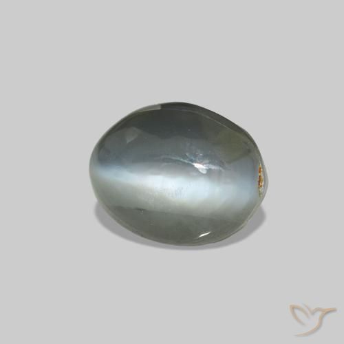 0.64 карата, натуральный Бледно-зеленовато-серый Cat's Eye Alexandrite, Овал, Непрозрачный