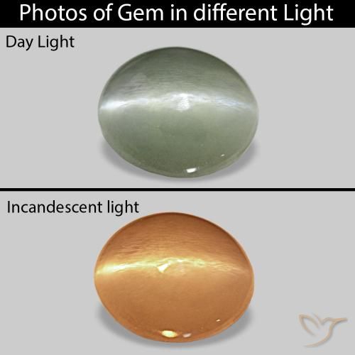 0.56ct Средний зеленый Cat's Eye Alexandrite, Овал, Непрозрачный