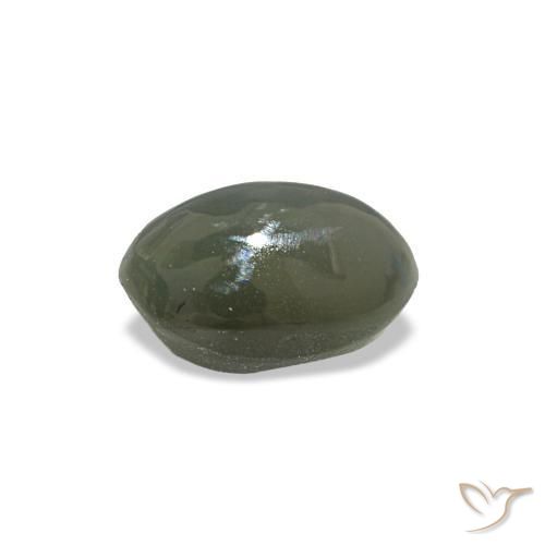 Натуральный серый cat's eye alexandrite 0,50 карата огранка овал, непрозрачный