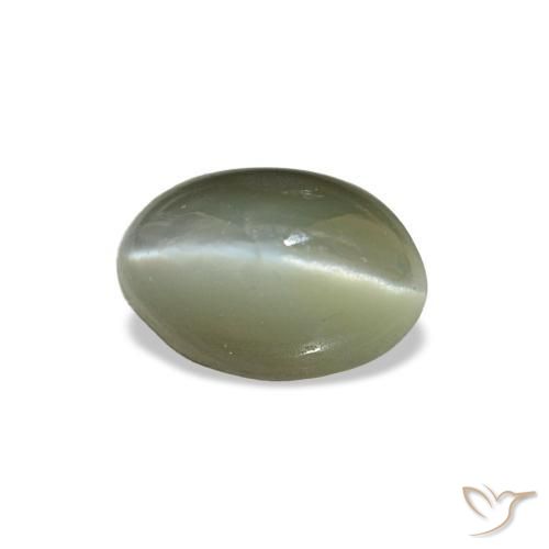 Натуральный зелёный cat's eye alexandrite 0,59 карата огранка овал, непрозрачный