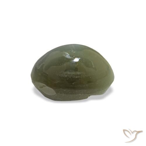 Натуральный зелёный cat's eye alexandrite 0,59 карата огранка овал, непрозрачный