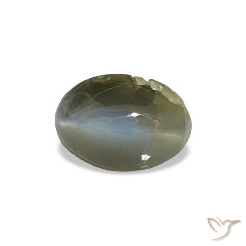Натуральный зелёный cat's eye alexandrite 0,51 карата огранка овал, непрозрачный