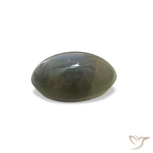 Натуральный зелёный cat's eye alexandrite 0,51 карата огранка овал, непрозрачный
