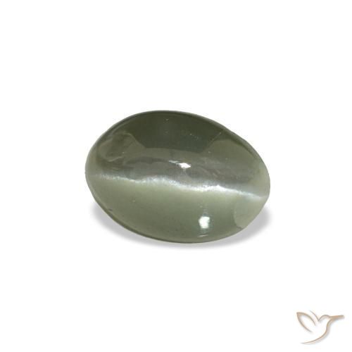 Натуральный зелёный cat's eye alexandrite 0,53 карата огранка овал, непрозрачный