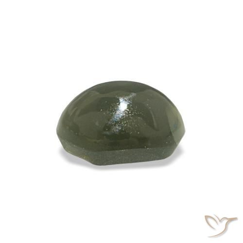 Натуральный зелёный cat's eye alexandrite 0,53 карата огранка овал, непрозрачный