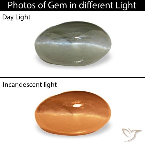 Натуральный зелёный cat's eye alexandrite 0,50 карата огранка овал, непрозрачный