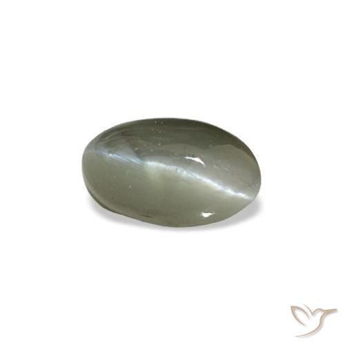 Натуральный зелёный cat's eye alexandrite 0,50 карата огранка овал, непрозрачный