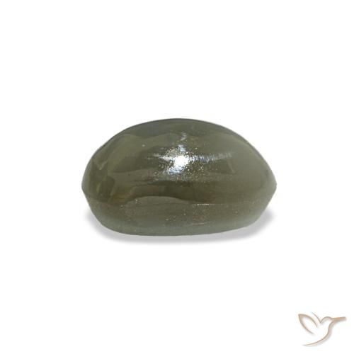 Натуральный зелёный cat's eye alexandrite 0,50 карата огранка овал, непрозрачный